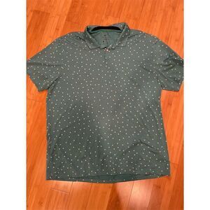 Nike Men's Green Floral Print Dri-FIT Polo Shirt XL Short Sleeve